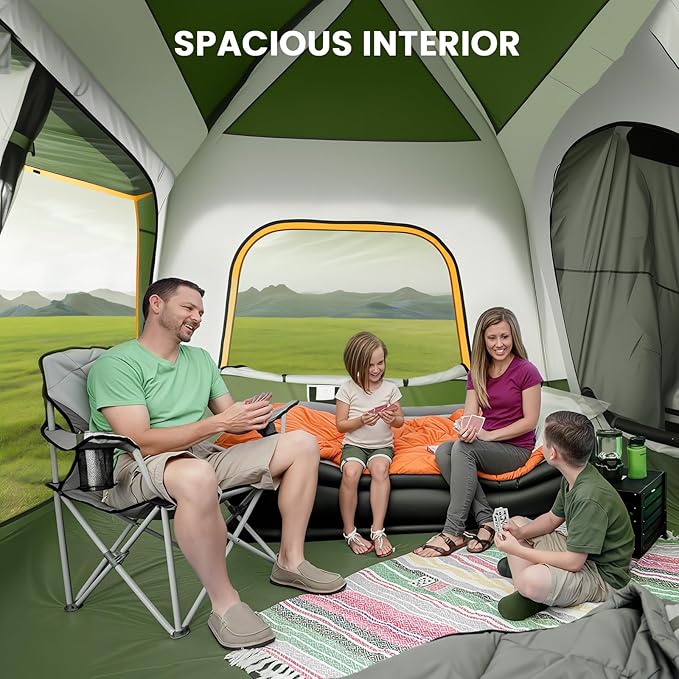 SUV Tents for Camping, Car Tents for Camping 4-6 People, PU 3000mm Waterproof SUV Tent Attachment Tailgate Tent for Car, Spacious Space 8.2'L x 8.2'W x 7.2'H with 2 Awnings & Double Door