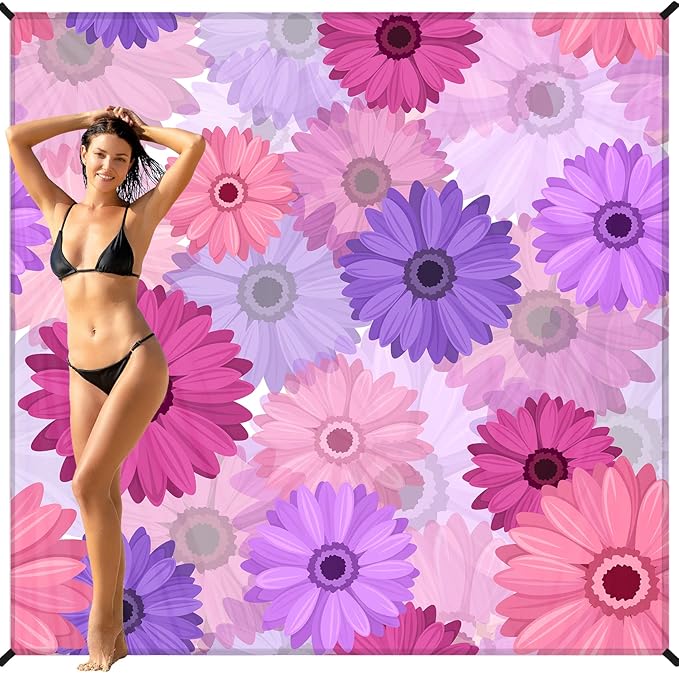 BYDOLL Beach Blanket Waterproof Sandproof Large 78''×81''/10'×9' Sand Free Oversized Sandless Picnic Mat Water Proof Packable Lightweight Blanket for Beach Camping Hiking Travel