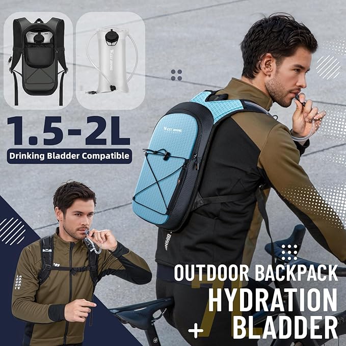 Hydration Backpack with 2L TPU Water Bladder, Lightweight Hiking Water Backpack, Running Hydration Pack for Cycling Climbing Camping Rave, Hydropack for Men Women