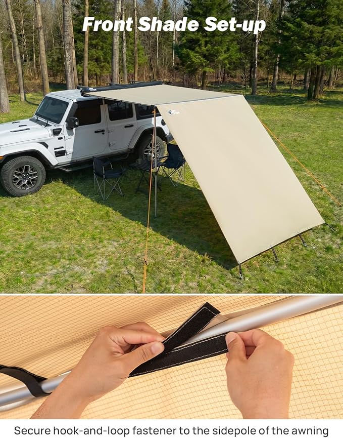 JOYTUTUS Awning Wall Universal Multi-Side for 6.6FT x 8.2FT, Waterproof Ripstop UV-Resistant Extension for Privacy & Sun Shade