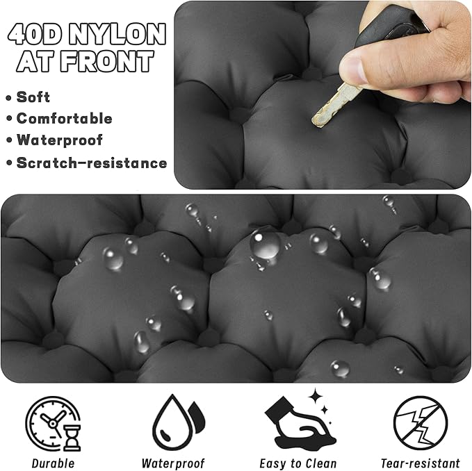 ONTYZZ Inflatable Seat Cushion Lightweight Stadium Seat Pad Travel Air Seat Cushion for Hiking Office Airplane Stadium Car