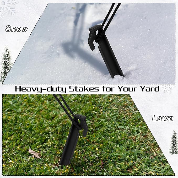 Aodaer 36 Pieces Plastic Inflatable Stakes 8.8 Inch Christmas Halloween Yard Stakes Heavy Duty Anchor Replacement Inflatable Accessories for Garden Outdoor Inflatable Decorations, Black