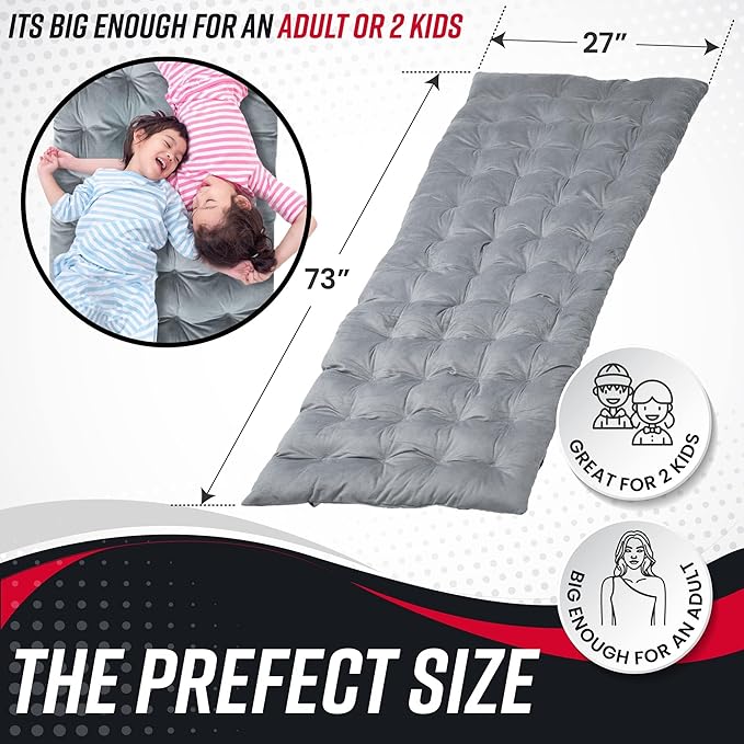 VaygWay Foldable Outdoor Camping Cot and Cot Pad Mattress- Soft Comfortable Lightweight Thick Cotton Sleeping Cot- Portable Hiking, Traveling, Backpacking Waterproof Bottom Pad- 2Pk