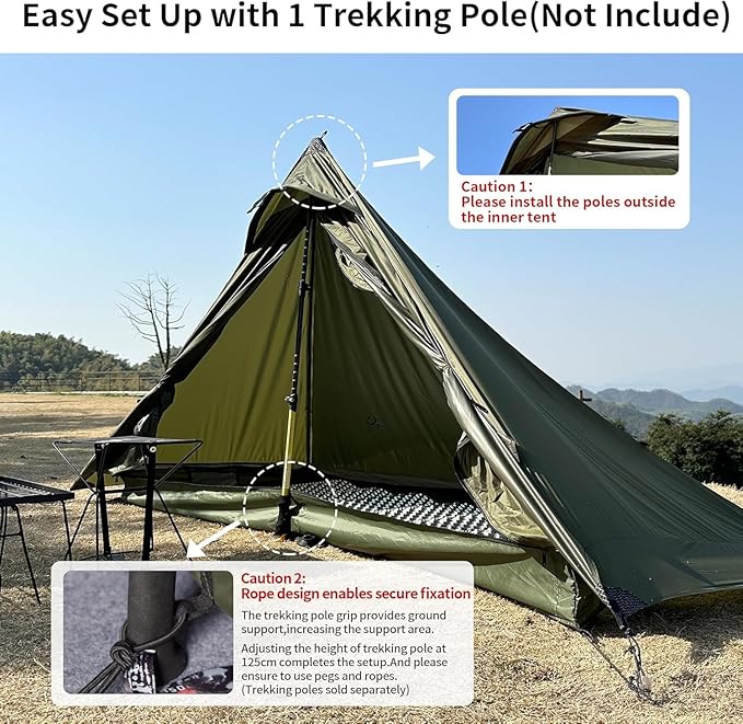 TENPLAY Backpacking Tent,Lightweight Camping Tent 2 Person,Ultralight Hiking Tent,Nylon,Waterproof,Windproof,Easy Setup,4 Season Trekking Tent for Mountaineering Camping Hiking Climbing