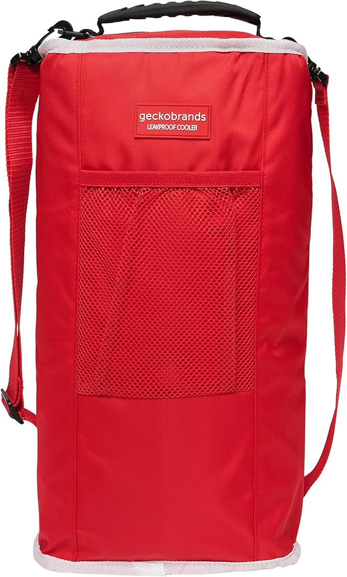 geckobrands Verticool Cooler - Insulated Portable Soft Cooler Bag with Adjustable Shoulder Strap, Holds 9 Cans or 2 Wine Bottles, Perfect for Beach, Picnics, and Outdoor Activities