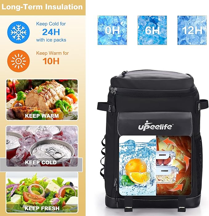 Cooler Backpack, 42 Cans Backpack Cooler Leak Proof, Insulated Cooler Bag Lightweight Ice Chest Backpack Lunch Backpack for Camping, Hiking, Beach