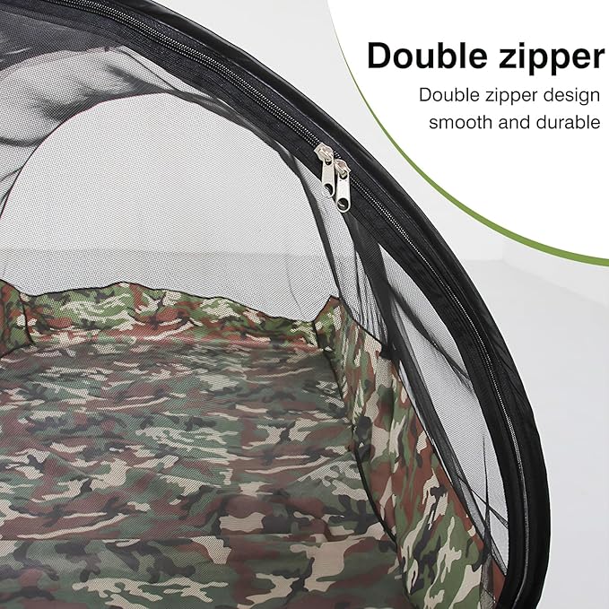 Pop Up Mosquito Tent 2-Person Large Portable Foldable Pop-up Screen Tent Mosquito Camping Net Tent for Double Persons Camping Hiking Outdoor Installation-Free (Camouflage)
