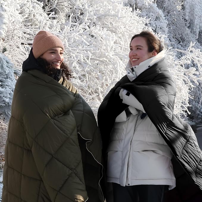 Camping Blanket,Lightweight Puffy Blanket Packable Down Alternative Throw Blanket Waterproof Windproof for Outdoors, Travel, Beach, Airplane, Hiking