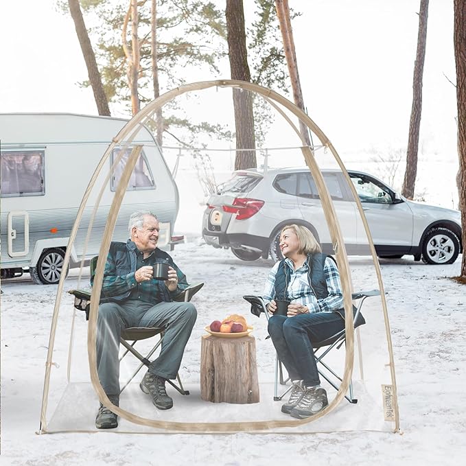 Alvantor Pop Up Bubble Tent,Large Oversize Igloo Screen House,2-3 Person Cold Protection Outdoor Igloo, Winter Tent Snaps Fit 7'x4'x6.5'