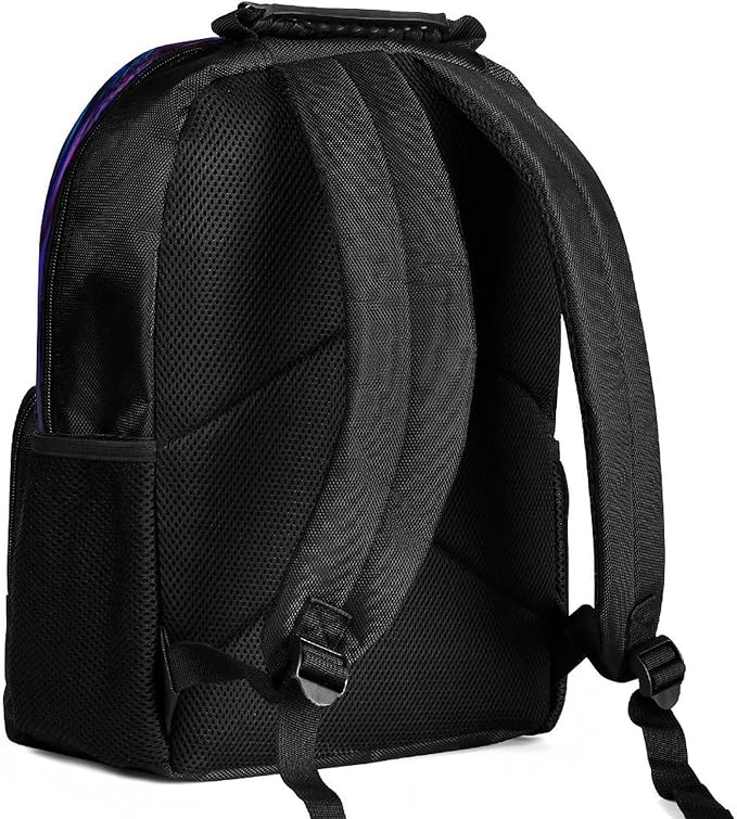 Polyester Daypack for Hiking Work Running, Big Capacity Anti-Theft Multipurpose Shoulder Bag, Trippy Tribal Wolf Space Galaxy Art Travel and Sport Backpack Rucksack
