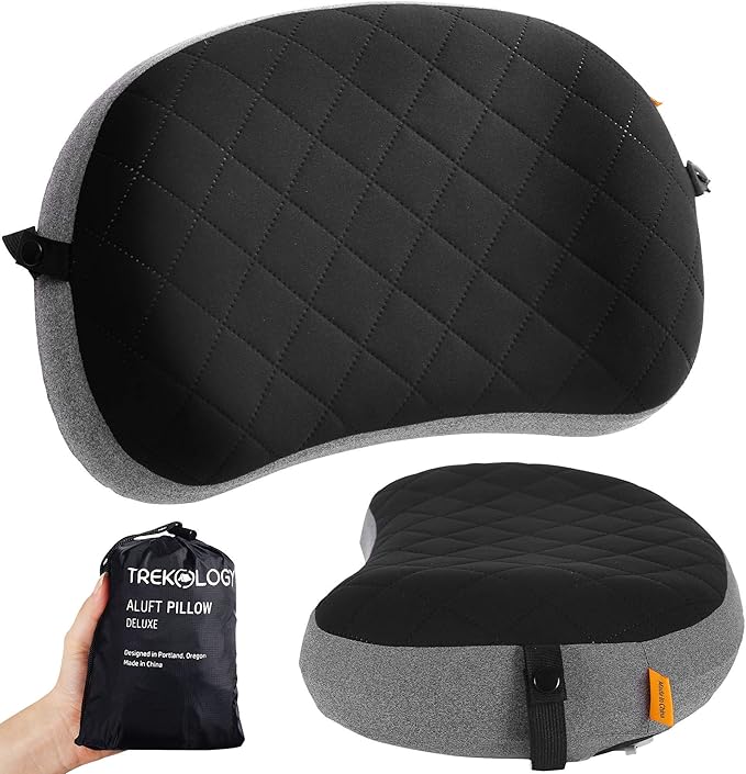 TREKOLOGY UL80 Sleeping pad & Aluft Deluxe Pillow -Inflatable Camping Sleeping Mat, Ultralight Backpacking Pillow for Camping Hiking Travel. Compact Lightweight Inflating Sleeping System.