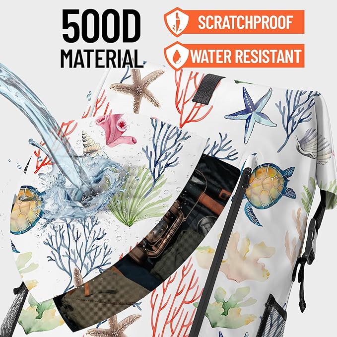 Waterproof Dry Bag Heavy Duty Marine Dry Bags for Kayaking Hiking Sea Turtle Coral Nautical Starfish Backpack Roll-Top Closure Bag - Backpack Waterproof Phone Case 35L/55L/85L