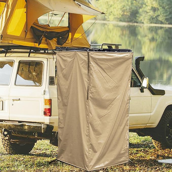 Vehicle Side Shower Tent Changing Dressing Room Hiking Outdoor Shower Room Toilet Stall for Long Road Trips Restroom SUV Van