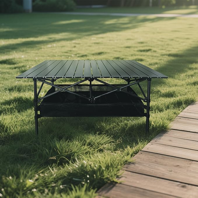 Lightweight Foldable Camping Table - Portable Low Picnic Folding Table for Outdoor, Backyard, Beach, BBQ, Picnic & Patio, Compact Roll-Up Design with Carry Bag