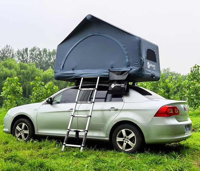 UNISTRENGH 2 Person Inflatable Car Rooftop Tent Easy Set-up Large Outdoor Glamping Camping Tent for SUV,Truck and Universal Auto Self-Driving Touring