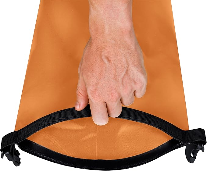 EARTH&RIVER Premium Waterproof Dry Bag Backpack, Extra Thick, Protection for All Water Activities & Camping, Floating Lightweight Dry Bag & IPX8 Waterproof Phone Case (Orange, 10L)