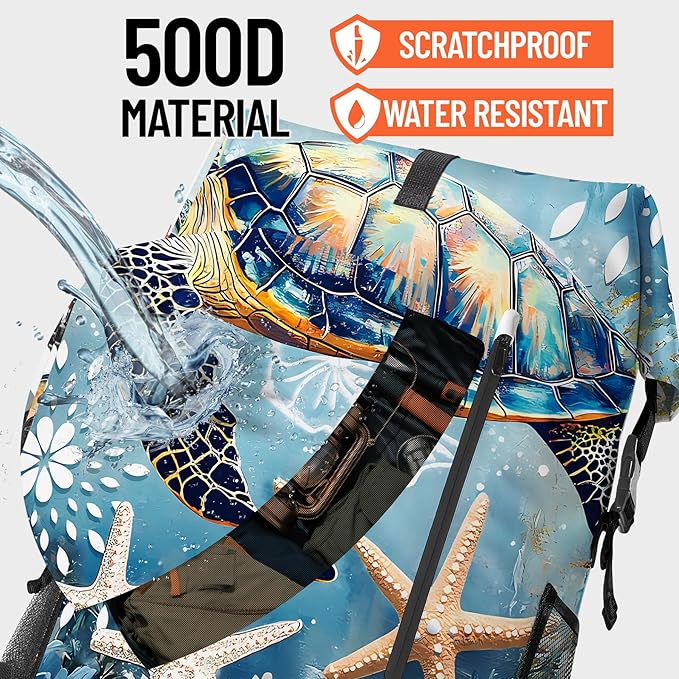 Waterproof Dry Bag Marine Dry Bags for Kayaking Hiking Sea Turtle Nautical Starfish Backpack Roll-Top Closure Bag - Backpack Waterproof Phone Case 5L