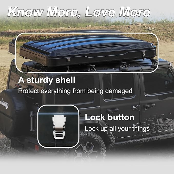 Naturnest Rooftop Tent Hard Shell, Easy to Use Extra Space 2-3 Person Camping Tent with LED Lighting, Waterproof UV Shade Privacy 4 Season Tent for Trucks, Jeeps, SUVs, Vans and Trailers