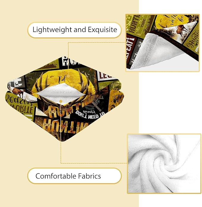 Men's Hunting Gifts: Unique, Funny & Deer-Themed Blanket, 60"x50"