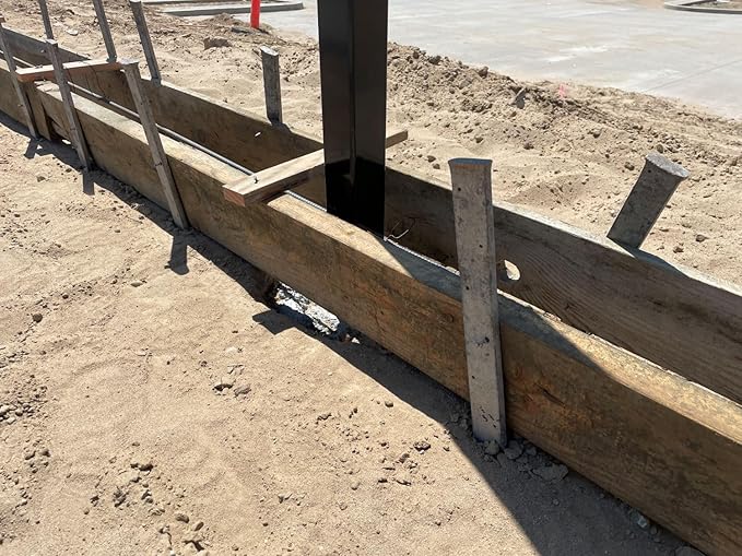 Sandbaggy Flat Steel Stakes for Concrete Forms with Nail Holes - 1.5" Wide - Painted - Removable, Reusable, V Point End - Construction Grade Stakes (60, 24 inch)