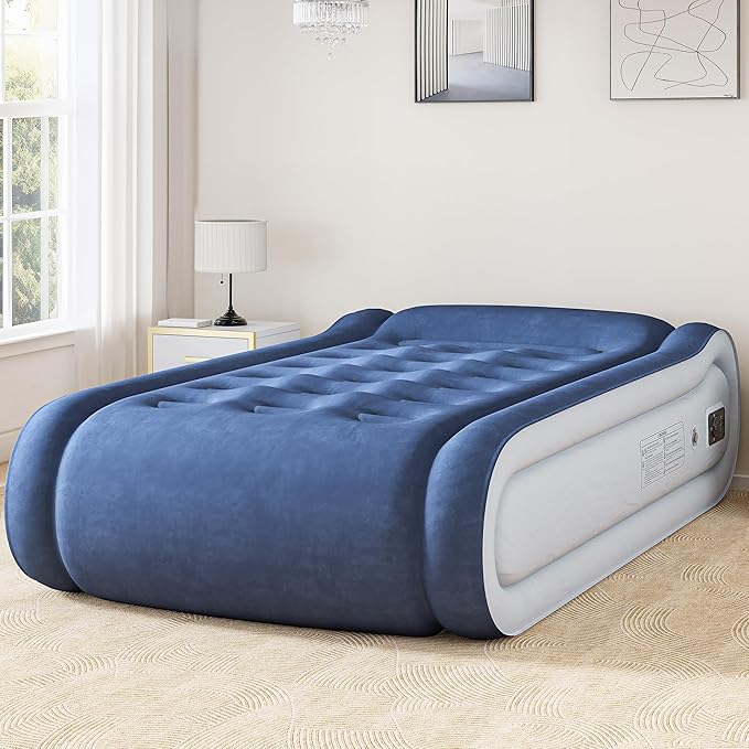 YITAHOME Twin Bed Mattress with Built-in High-Speed Pump, 17 Inch Inflatable Mattress with Integrated Pillow, Carrying Bag and Patch Tools, Elevated Inflatable Bed for Home Travelling Camping