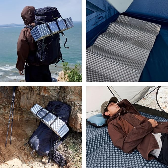 Naturehike Ultralight Foam Sleeping Pad - R1.8/R2.6/R3.0 Closed Cell Mattress, Thick Portable Folding Mat for Backpacking, Waterproof & Compact for Camping, Hiking, Travel and Car Camping