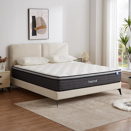 Full/Queen/King Size Foam Mattress, Skin Friendly, Provides Targeted Support, Noiseless Sleep, Simple Comfort, 10/12-inches Thickness Available (Cream White, King (U.S. Standard), 12, Inches)