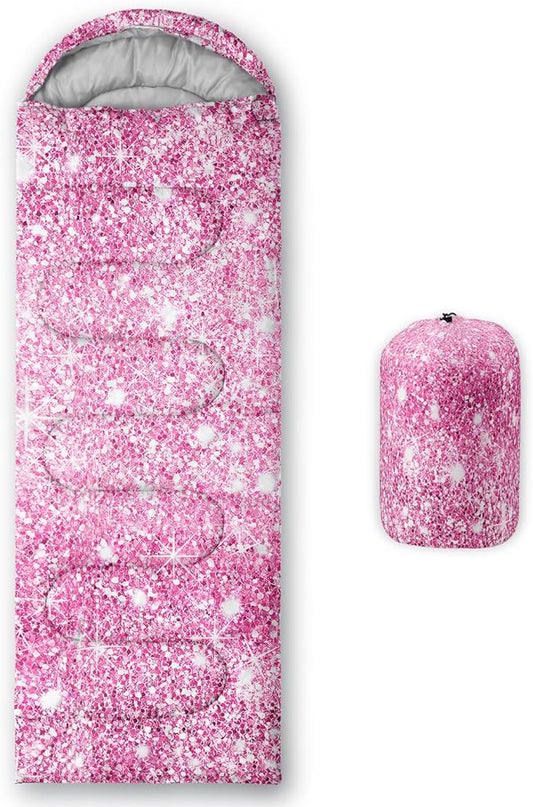 Sleeping Bags for Adults Kids,Backpacking Camping Sleeping Bag for Girls Boys Lightweight Waterproof Cold/Warm Weather Sleeping Bag for All Season