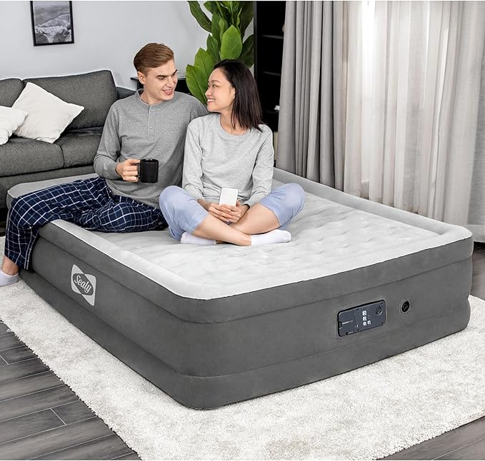 Sealy: AlwayzAire 18" Airbed - Queen - Built-in Comfort Pump, Inflatable Matress, USB Charge, Wave Beam Construction, Adjustable Firmness, Storage Bag
