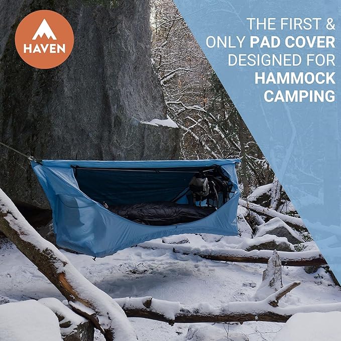 Haven Insulated Pad Cover - Hammock Accessories for Insulated Hammock Pad - Camping Hammock Sleeping Pad Accessories - Second Gen (Standard Size)(Pad Not Included) (XL/Safari Size 80L x 30W)