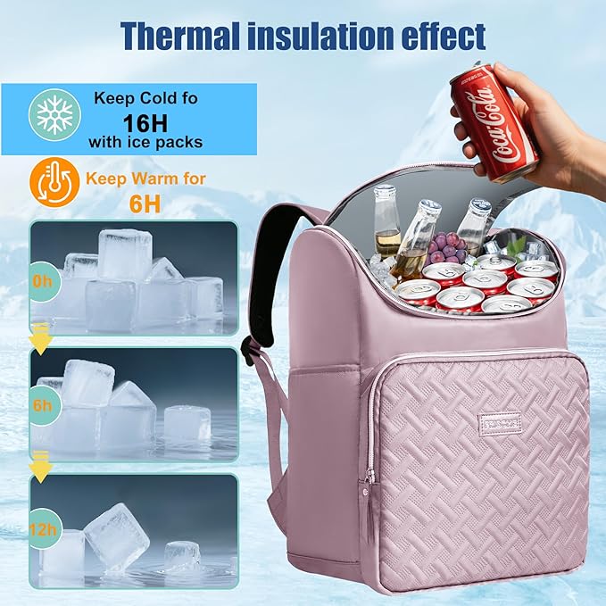 Backpack Coolers Insulated Leak Proof for Women Men, 35 Cans Large Capacity Waterproof Cooler Backpack, Soft Portable Cooler Bag for Beach Travel Camping Picnic Work