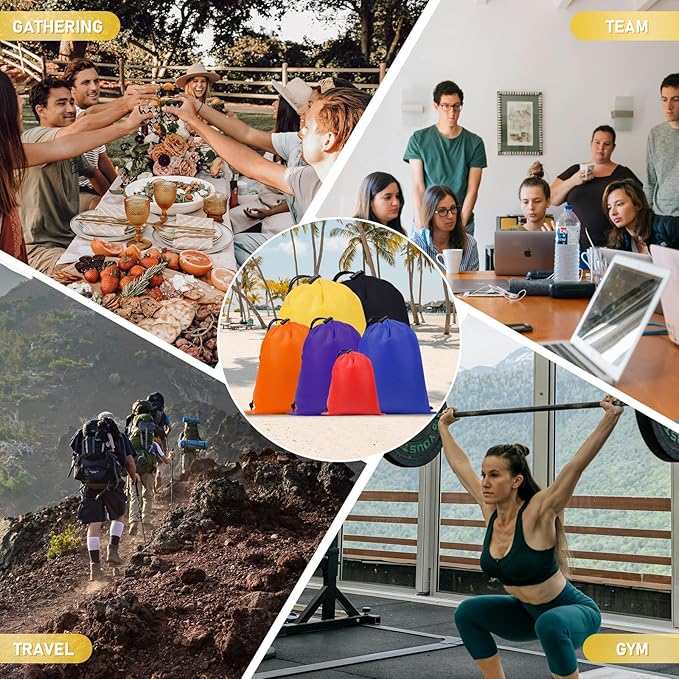 iMucci Upgrade Waterproof Drawstring Bag Sack Nylon Bag Ditty Bag for Gym Traveling, Hiking, Yoga, Shopping