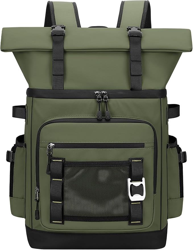 Insulated Cooler Backpack, 40L Expandable Leakproof Waterproof, Dual Compartments (23L+17L) with Expandable Upper Section, Portable for Beach Camping Picnic Travel