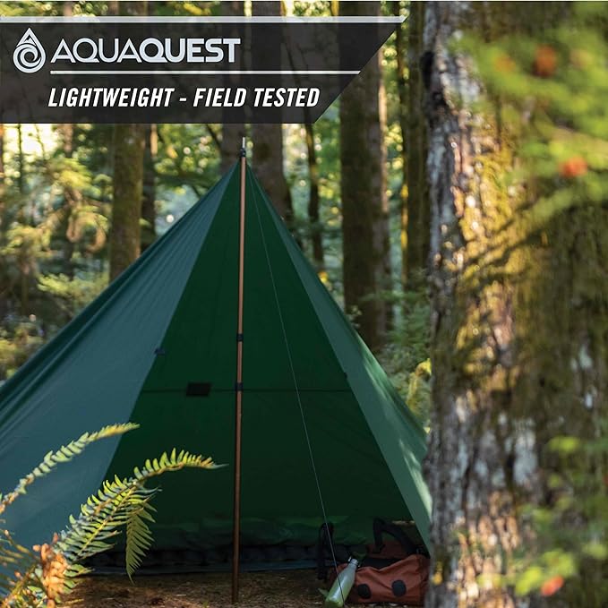 AquaQuest Safari Tarp – Lightweight Waterproof (5,000mm) Seam-Taped Ripstop Rain Fly for Backpacking, Thru-Hiking & Hammock Camping