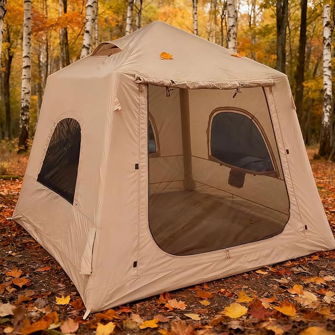 Inflatable Tents for Camping,2/4 Person Easy Setup Blow Up Tents for 4 Seasons Waterproof InflatableTent for Camping, Air Glamping Tents for Camping Adult