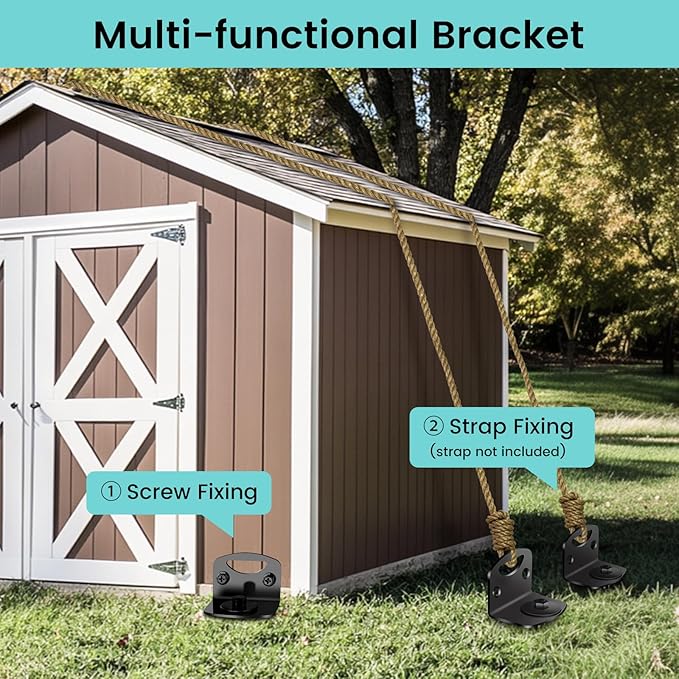 25" Ground Anchors Screw in, Mobile Home Anchors with Upgraded Wider Spiral Blades, Earth Anchors Swing Set Anchors High Wind Heavy Duty for Shed, Trampoline, Carports(Set of 4)