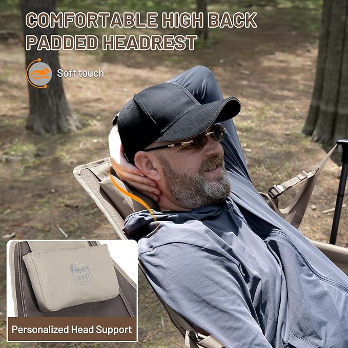 TIMBER RIDGE Hammock Camping Chair, Oversized Swinging Chair with Adjustable Back and Seat Height, Portable Folding Rocking Camping Chair for Outdoor Lawn, Backyard and Patio, Supports 400lbs