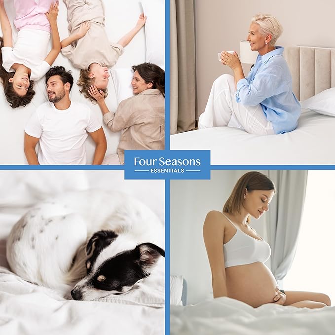 Futon Full (54"x 75") Waterproof Mattress Protector - Waterproof Zippered Encasement Premium Quality Bed Cover Protects Against Dust, Allergens White