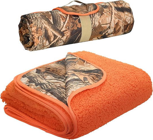 Tirrinia Large Waterproof Outdoor Blanket, Soft Warm Windproof Stadium Blanket with Sherpa Fleece and Foldable for Outdoor Sport, Baseball, Football, Beach, Concerts, Car