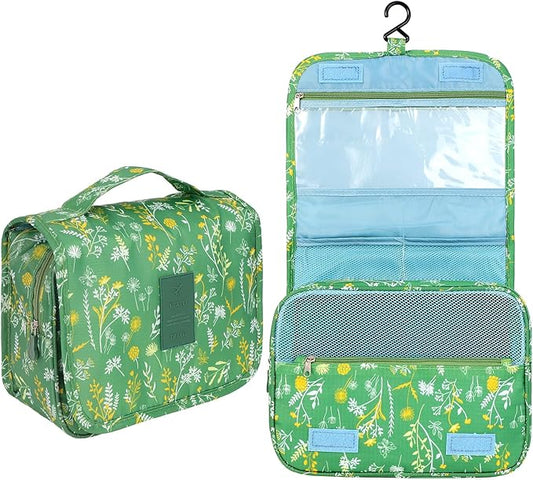 Pengxiaomei Toiletry Bag for Women, Waterproof Hanging Cosmetic Bag Portable Makeup Pouch Multifunction Handle Travel Toiletry Bag for Easter Gifts(Green)