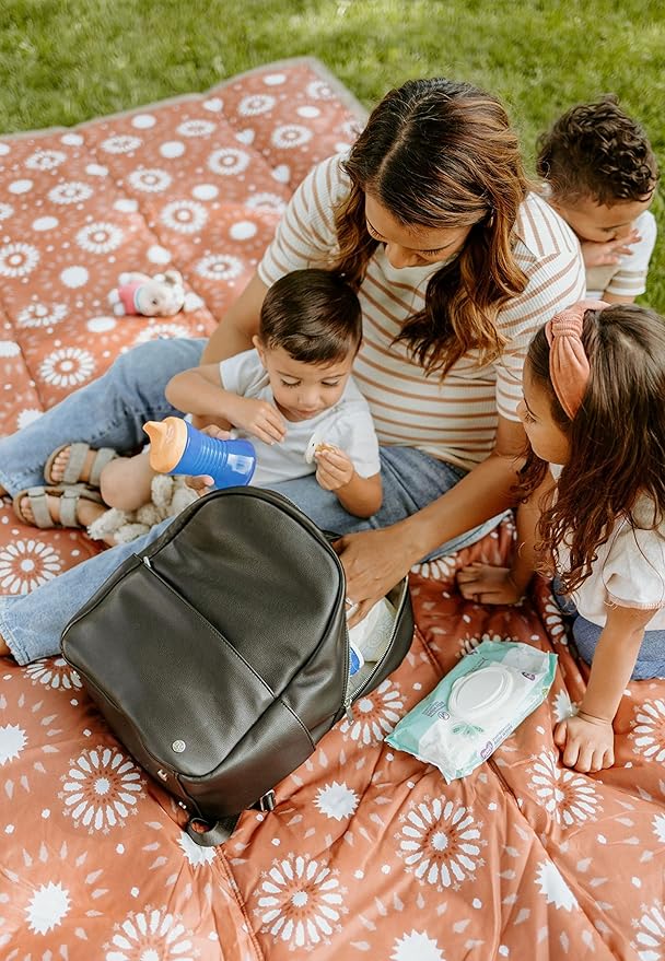 Little Unicorn 5'x10' XL Outdoor Family Picnic & Beach Blanket | Durable & Water-Resistant Fabric | Compact Fold & Easily Wipes Clean | Zipper Pocket (Sun Baked)