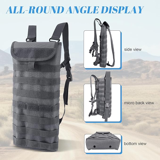 Tactical MOLLE Hydration Pack Carrier Backpack with 3L Water Bladder