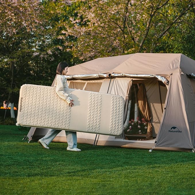 Naturehike 2.56’’ Thick Self Inflating Sleeping Pad for Camping with Foam, Inflatable Twin Size Camping Mattress for Outdoors, Car, Home, ISPO Award Winning Processes