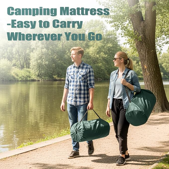 Self Inflating Sleeping Pad with Electric Pump and Pillow, 3.15" Ultra-Thick Memory Foam Camping Pad, Portable 4-Season Camping Mats Pad, Cushions Camping Essentials Gear for Travel Tent Car