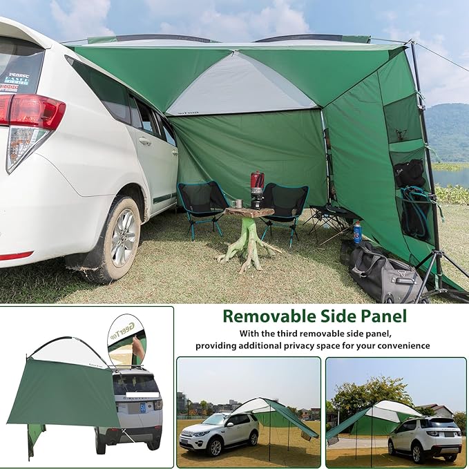 GEERTOP Lightweight Car Side Tent for SUV Camping Vehicle Awning Truck Canopy Car Tent for Van MPV RV Jeep Outdoor Travel