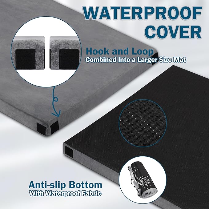 Betterhood Memory Foam Camping Mattress | Potable Backpacking Sleeping Pad W/Waterproof Cover & Carry Bag | Roll Up Cot Mattress for Floor, Travel,Camping | Kids, Single or Twin