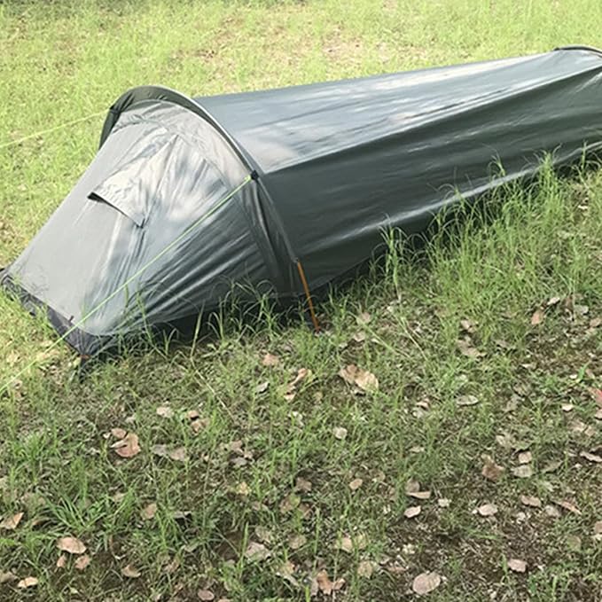 4 Season Polyester Rectangular Backpacking Tent, 1 Person, Waterproof, Breathable, Rainproof, Bivy Sack Included