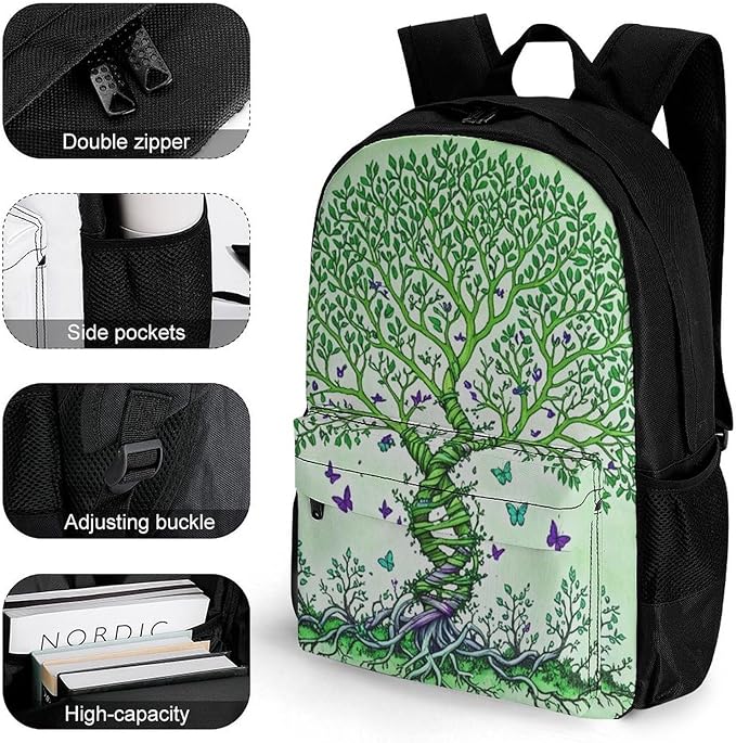 Supdreamc Rucksacks Lightweight Multipurpose Anti-Theft Dna Tree Of Life Art Shoulder Bag Big Capacity Traveling Camping Backpack With Side Pockets