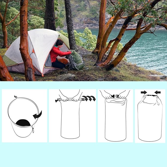 Dry Bags Waterproof, Ultralight Dry Sack, 10L/20L/40L/70L Waterproof Bags,Roll Top Sack for Kayaking, Beach, Rafting, Boating, Hiking, Camping,Swimming (Gray, 20L)
