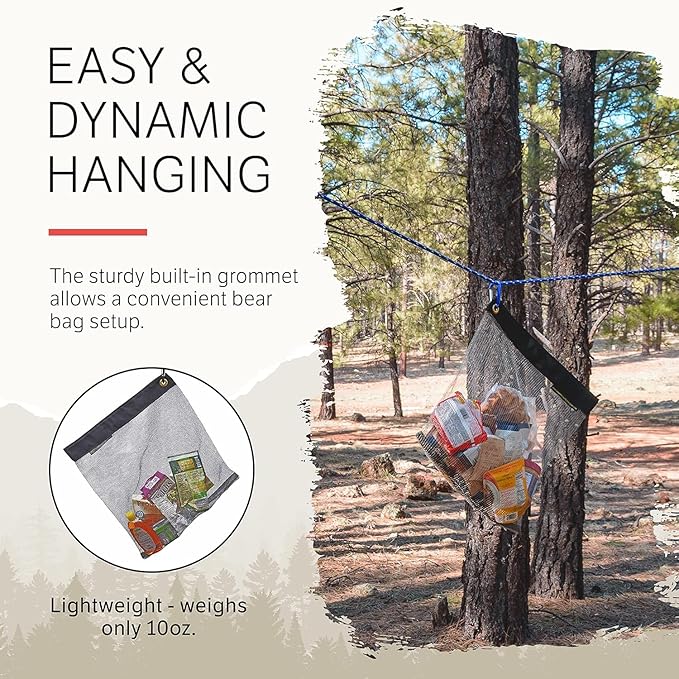 Ultralight Critter Protection Kit- Rodent Proof Stainless Steel Bag for Backpacking - Bear Bag Food Storage for Camping with Coghlans Odor Proof & Waterproof Liner, Survival Utility Rope & Carabiner